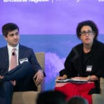 Anish Butani, bfinance (L) & Isabelle Demir, Frontier Advisers (R)